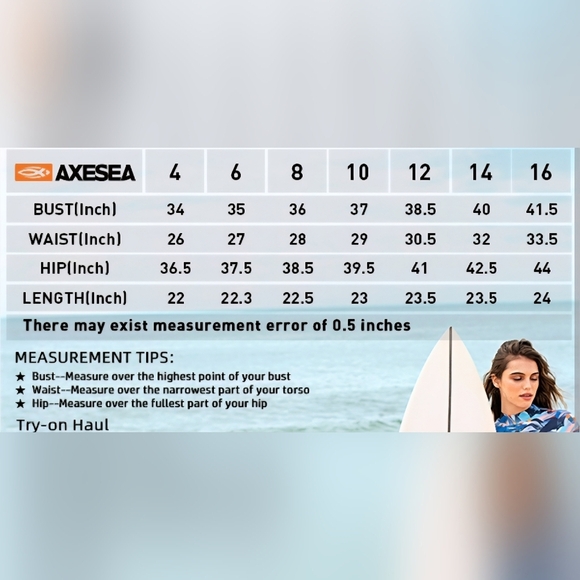 Axesea printed long sleeve rashguard swimsuit - Picture 10 of 10